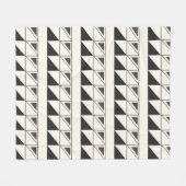 Retro Black en White Mid Mod Geometric Pattern Fleece Deken (Voorkant (Horizontaal))