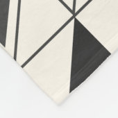 Retro Black en White Mid Mod Geometric Pattern Fleece Deken (Hoek)