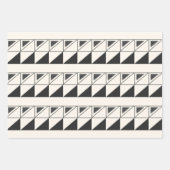 Retro Black en White Mid Mod Geometric Pattern Inpakpapier Vel (Voorkant 3)