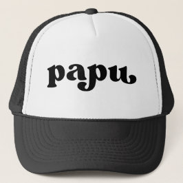 Retro Black en White opa Greek Papu Trucker Pet