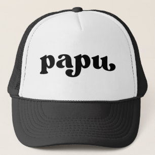 Retro Black en White opa Greek Papu Trucker Pet