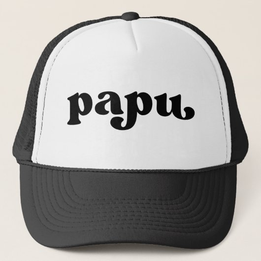 Retro Black en White opa Greek Papu Trucker Pet (Voorkant)