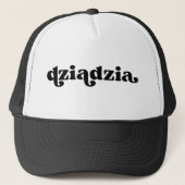 Retro Black en White opa Poolse dziadzia Trucker Pet (Voorkant)