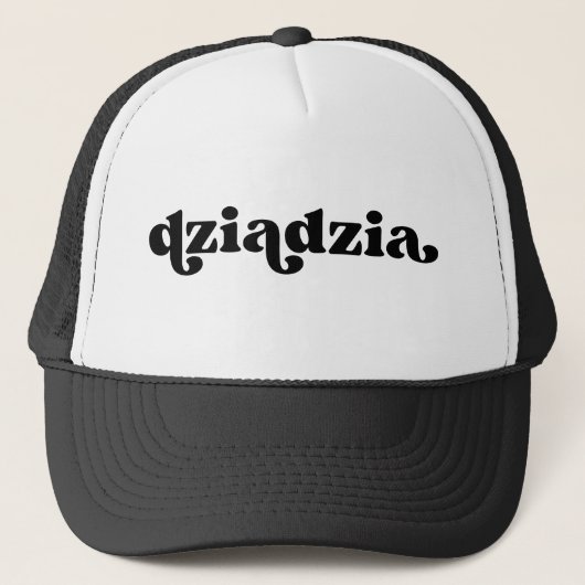 Retro Black en White opa Poolse dziadzia Trucker Pet (Voorkant)