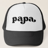Retro Black en White Papa Trucker Pet (Voorkant)