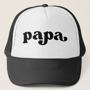 Retro Black en White Papa Trucker Pet
