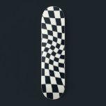 Retro Black en White Pastel Warped Checkerboard Persoonlijk Skateboard<br><div class="desc">Perfect kromme,  gevarieerd ontwerpkussen in pastelkleuren,  vol met geweldige beelden. Moderne,  vervormde controleurs in zwarte witte kleur. Dit mooie retro psychedelische ontwerp brengt je naar het wonderland. Verkeerde controles in pastelkleuren. Draai- en zwenkdraaien,  twijgcontroles,  gevlochten patroon</div>