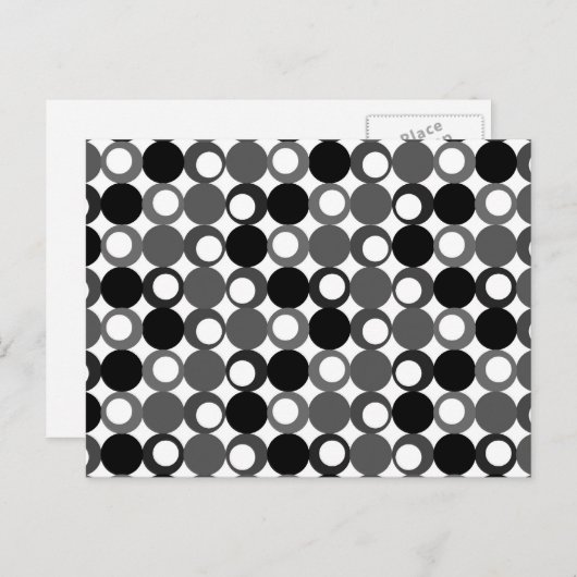 Retro Black en White Pattern Briefkaart (Voorkant / Achterkant)