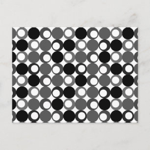 Retro Black en White Pattern Briefkaart
