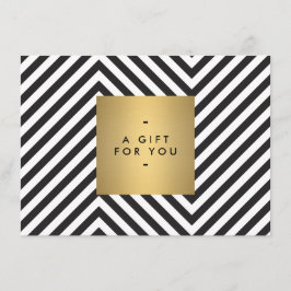 Retro Black en White Pattern Gold Name Cert