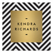 Retro Black en White Pattern Gold Name Logo Perfect Poster (Voorkant)