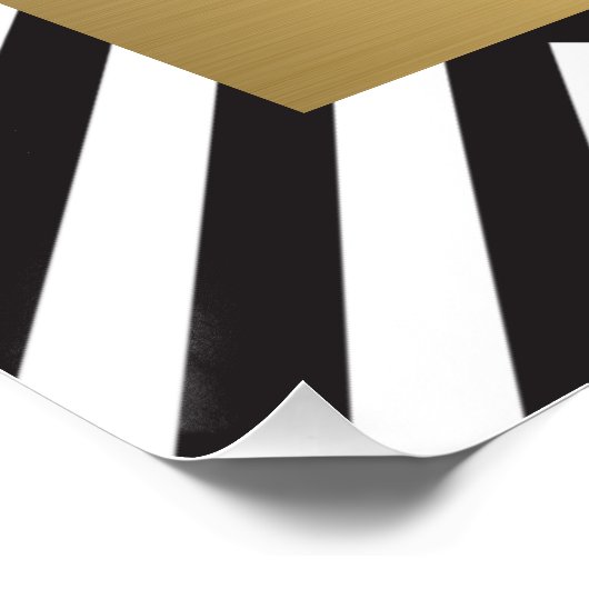 Retro Black en White Pattern Gold Name Logo Perfect Poster (Hoek)