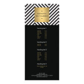 Retro Black en White Pattern Gold Name Logo Reclamekaart (Voorkant)