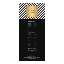 Retro Black en White Pattern Gold Name Logo Reclamekaart
