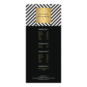 Retro Black en White Pattern Gold Name Logo Reclamekaart