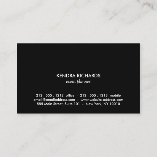 Retro Black en White Pattern Gold Name Logo Visitekaartje (Achterkant)