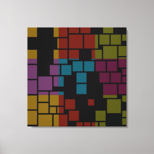 Retro Black en White Pattern naadloze kunst Canvas Afdruk