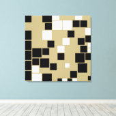 Retro Black en White Pattern naadloze kunst Canvas Afdruk (Insitu (Houten vloer))