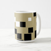 Retro Black en White Pattern naadloze kunst - Mok (Voorkant rechts)
