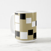 Retro Black en White Pattern naadloze kunst - Mok (Voorkant links)