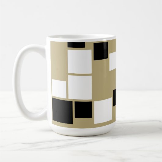Retro Black en White Pattern naadloze kunst - Mok (Links)