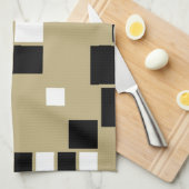 Retro Black en White Pattern naadloze kunst Theedoek (Quarter Fold)