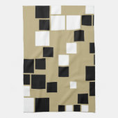 Retro Black en White Pattern naadloze kunst Theedoek (Verticaal)