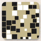 Retro Black en White Pattern Onderzetters (Voorkant)