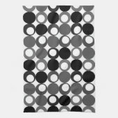 Retro Black en White Pattern Theedoek (Verticaal)