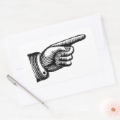 Retro Black en White Pointing Finger Rechthoekige Sticker (Envelop)