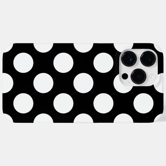 Retro Black en White Polka Dot Case-Mate iPhone Case (Achterkant (horizontaal))