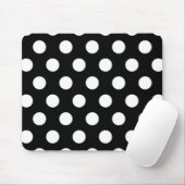 Retro Black en White Polka Dots Muismat (Met muis)