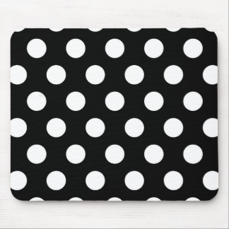 Retro Black en White Polka Dots Muismat