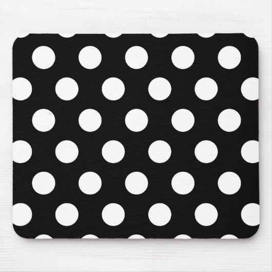Retro Black en White Polka Dots Muismat (Voorkant)