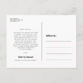 Retro  Black en White Wedding Bedankt Briefkaart (Achterkant)