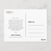 Retro  Black en White Wedding Bedankt Briefkaart (Achterkant)