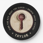 Retro Black Escape Room Detective Mystery Key Papieren Bordje (Voorkant)