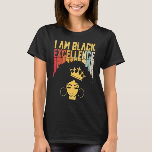 Retro Black Excellence African Pride Histo T-shirt (Voorkant)