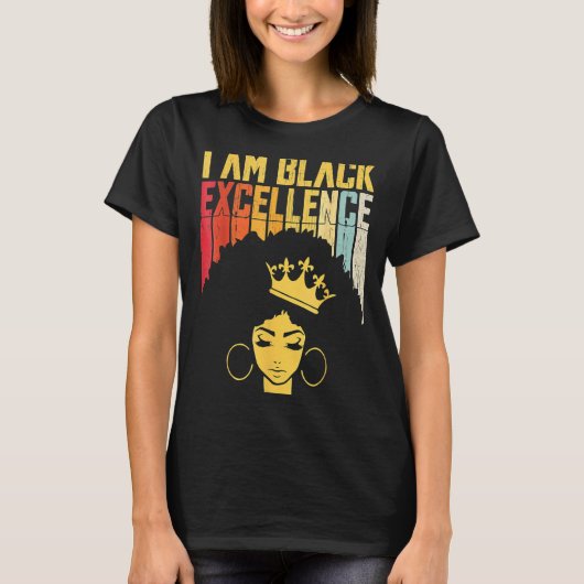 Retro Black Excellence African Pride Histo T-shirt (Voorkant)