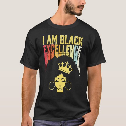 Retro Black Excellence African Pride Histo T-shirt (Voorkant)