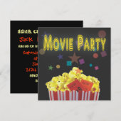 Retro Black Film Verjaardagsfeestje Uitnodiging (Voorkant / Achterkant)