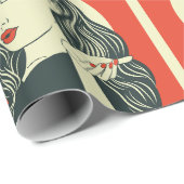 Retro Black Friday Pop Art Pin-Up Girl Cadeaupapier (Rol Hoek)