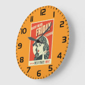 Retro Black Friday Pop Art Pin-Up Girl Grote Klok (Hoek)