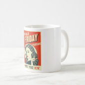 Retro Black Friday Pop Art Pin-Up Girl Koffiemok (Voorkant rechts)