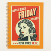 Retro Black Friday Pop Art Pin-Up Girl Planner (Voorkant)