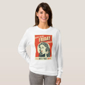Retro Black Friday Pop Art Pin-Up Girl T-shirt (Voorkant volledig)