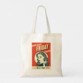 Retro Black Friday Pop Art Pin-Up Girl Tote Bag (Achterkant)