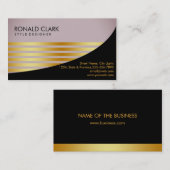 Retro Black Gold Financial Services Construction Visitekaartje (Voorkant / Achterkant)