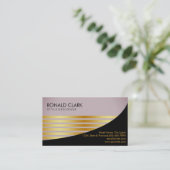 Retro Black Gold Financial Services Construction Visitekaartje (Staand voorkant)