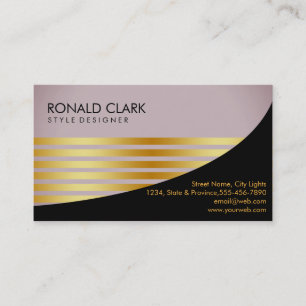Retro Black Gold Financial Services Construction Visitekaartje